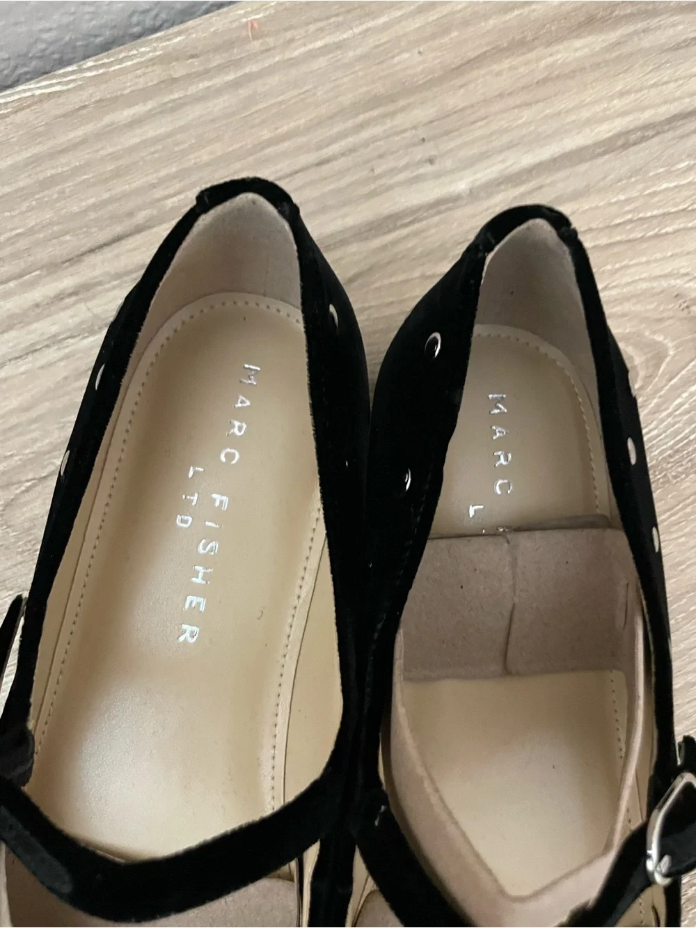 Marc Fisher Elizza2 Black “Embellished” Studded Mary Jane Flats